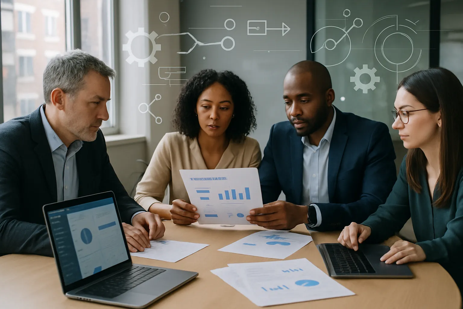 Audit service commercial en réunion de pilotage PME B2B
